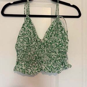 Green Floral Women's Top